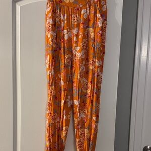 Floral Orange Women's Pants